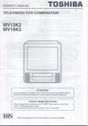 545D001B TOSHIBA Owners Manual Television Tv Vcr Combination