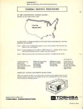 70941365 TOSHIBA Beta Fi Vcr Owners Manual #2