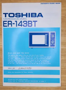 ER-143BT TOSHIBA Microwave Oven Owners Book Care