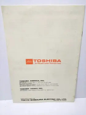ER787BT TOSHIBA Service Manual Owners Book #2