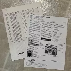 RT8290 TOSHIBA Brochure Service Manual Boombox Ghettoblaster #2