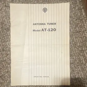 AT-120 TRIO-KENWOOD Antenna Tuner Operating Manual