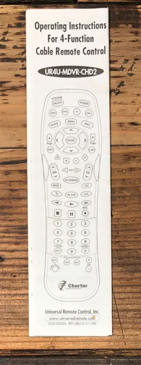 UR4U0MDVR-CHD2 UNIVERSAL REMOTE Control Owners User Manual UR4U0MDVR-CHD2 UNIVERSAL REMOTE Control Owners User Manual