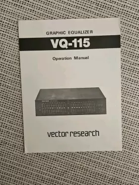 60-349-01 VECTOR RESEARCH Instruction Manual Book Stereo Eq