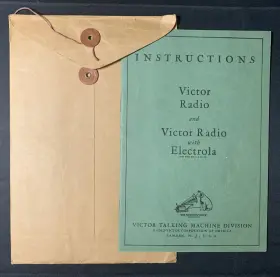 52730 VICTOR Radio Electrola Instruction Manual Envelope