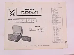 VM305-1 VOICE OF MUSIC Vom Service Repair Manual Phonograph