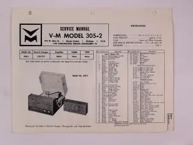 VM305-2 VOICE OF MUSIC Vom Service Repair Manual Phonograph