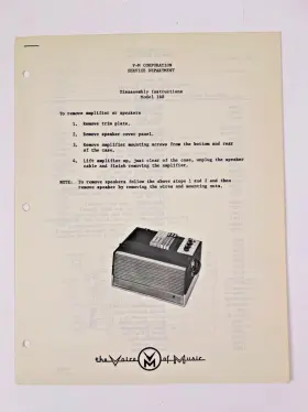 VOM-168 VOICE OF MUSIC Disassembly Manual Speaker