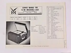 VOM-201 VOICE OF MUSIC Service Repair Manual Phonograph