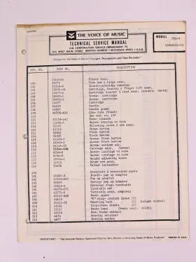 VOM-VM32 VOICE OF MUSIC Technical Service Repair Manual