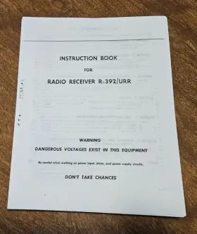 R-392-URR WATKINS-JOHNSON Instruction Book Radio Receiver