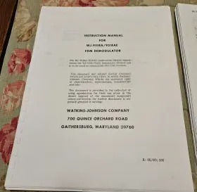 WJ-9518A-9518AE WATKINS-JOHNSON Instruction Manual Fdm