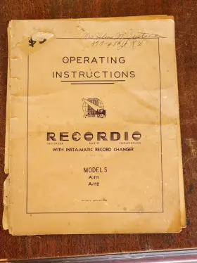 83-2328 WILCOX-GAY Recordio Operating