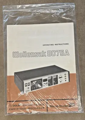 8075A WOLLENSAK Dolby Cartridge Recorder Operating