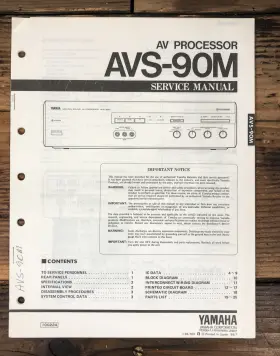 AVS-90M YAMAHA Processor Service Manual