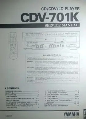 CDV-701K YAMAHA Cd Player Service Manual