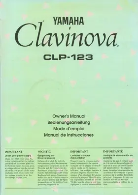 CLP-123 YAMAHA Clavinova Owners Manual Reverb Pedals Touch