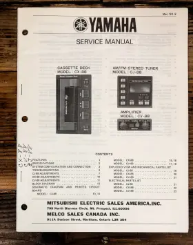 CV-88 YAMAHA Tuner Cassette Service Manual