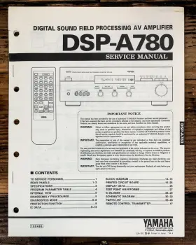 DSP-A780 YAMAHA Amplifier Service Manual