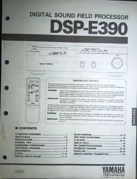 DSP-E390 YAMAHA Digital Sound Processor Service Manual
