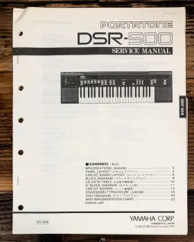 DSR-500 YAMAHA Portatone Keyboard Service Manual