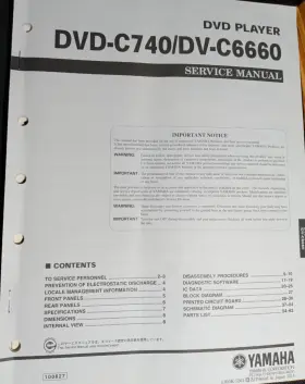 DVD-C666D YAMAHA Player Service Manual