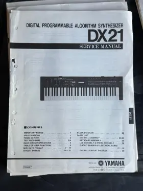 DX21 YAMAHA Digital Synthesizer Service Manual