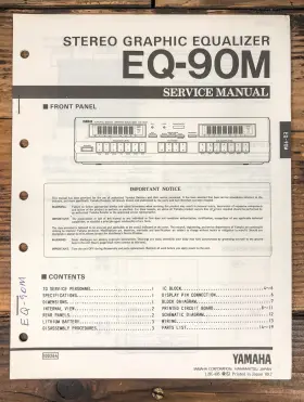 EQ-90M YAMAHA Equalizer Service Manual