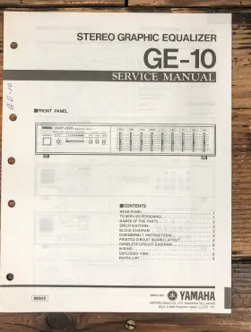 GE-10 YAMAHA Equalizer Service Manual