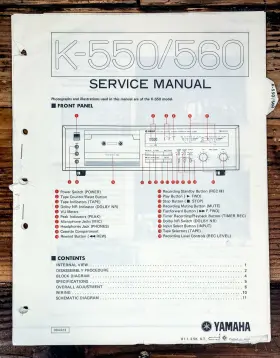 K-560 YAMAHA Cassette Service Manual
