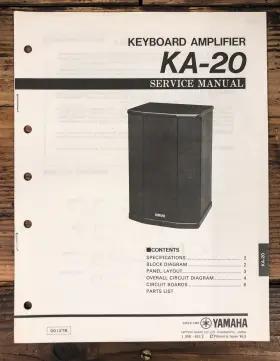 KA-20 YAMAHA Keyboard Amplifier Service Manual