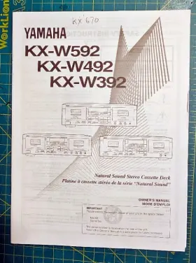 KSX-W592 YAMAHA Cassette Deck Owners Manual