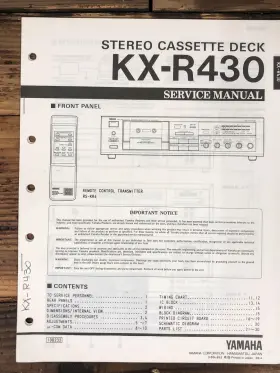 KX-R430 YAMAHA Cassette Receiver Service Manual