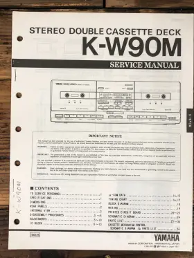KX-W90M YAMAHA Cassette Service Manual
