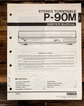 P-90M YAMAHA Record Player Turntable Service Manual