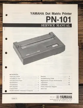 PN-101 YAMAHA Printer Service Manual