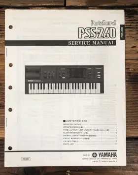 PSS-260 YAMAHA Portasound Keyboard Service Manual