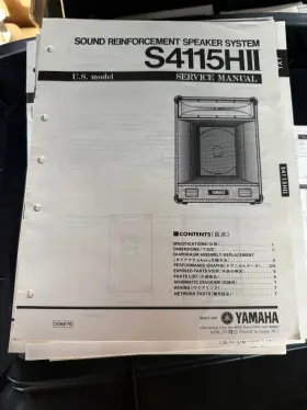 S4115HII YAMAHA Sound Reinforcement Speaker Service Manual