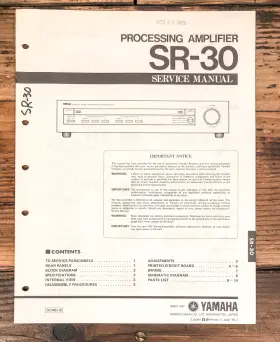 SR-30 YAMAHA Amplifier Service Manual