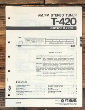 T-420 YAMAHA Tuner Service Manual