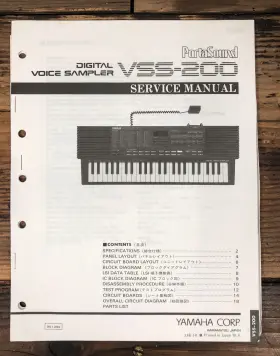 VSS-200 YAMAHA Voice Sampler Service Manual