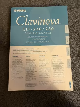 WH96240 YAMAHA Owners Manual Clavinova Electric Keyboard