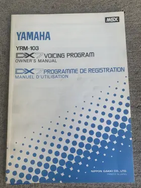 YRM-103 YAMAHA Voice Program Owners Paper Cover Manual