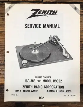 169-386 ZENITH Record Changer Service Manual
