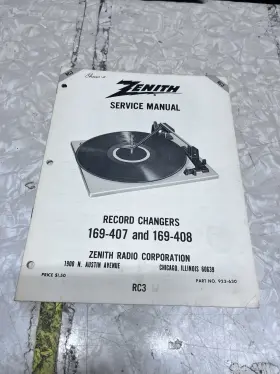 169-407 ZENITH Service Manual Record Changers