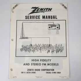 923-784 ZENITH Hf Service Manual High Fidelity Stereo Fm