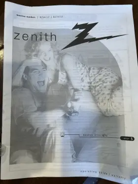 B25A11Z-B27A11Z ZENITH Television Operating Wiring