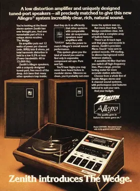 GR596W ZENITH Allegro Stereo Print Wedge Sign Poster