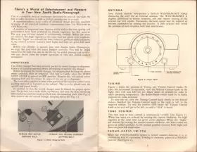 H664 ZENITH Radio Phonograph Booklet Operating #2