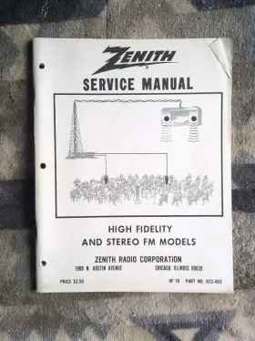 HF16 ZENITH Radio Service Manual Hf High Fidelity Stereo Fm
